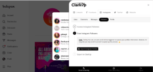 ClarkUp extension chrome instagram followers simple crm prospection