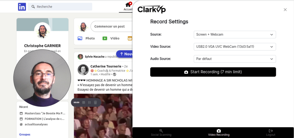 ClarkUp extension chrome linkedin video 3 simple crm prospecting